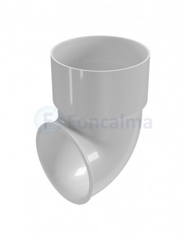 Codo Bajante Canalón PVC Blanco 80mm - 45º