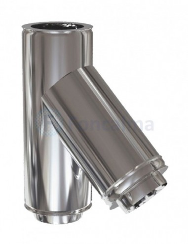 Te Inox D-P 304 45º - Ø 80/150mm - Practic