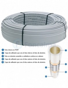 M Tubo Multi Emmeti Alpert - 16x2pert Al Pert Rollo 500ml - Emmeti Ibérica