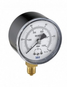 Manómetro Ventómetro 63 Vert. 1/4 0 A 250 Mbar - Hecapo