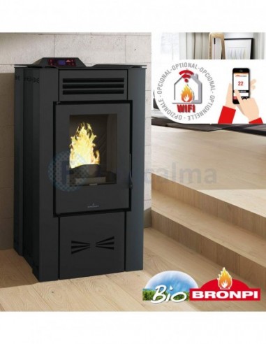 Estufa Pellet Eva-Nc 15 kW Negro - Bronpi