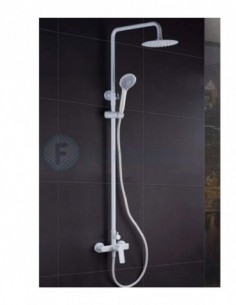 Luxor Conjunto Ducha Monomando Blanco Mate - IMEX griferia