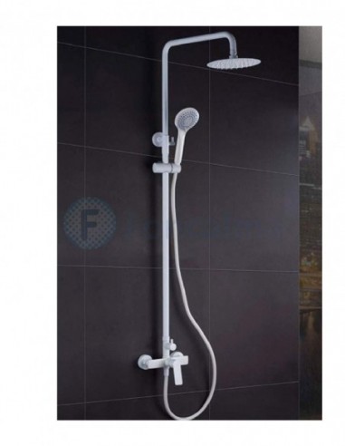 Luxor Conjunto Ducha Monomando Blanco Mate - IMEX griferia