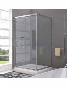 Dos Mampara Recta C/T 2 Fijos + 2 Puertas - 80 x 170cm