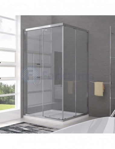 Dos Mampara Recta C/T 2 Fijos + 2 Puertas - 80 x 170cm