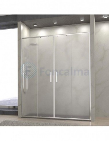 Uno Mampara Frontal Cristal New Glass, 2 Fijos + 2 Puertas - 200cm