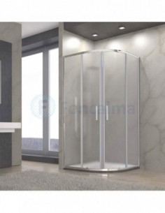 Uno Mampara Semicircular Cristal New Glass, 2 Fijos + 2 Puertas - 80 x 80cm