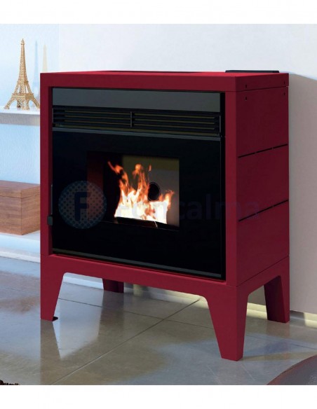 FM BP-170 K Burdeos Estufa Pellet Aire Cristal Serigrafiado 11,5 kW - FM Calefacción