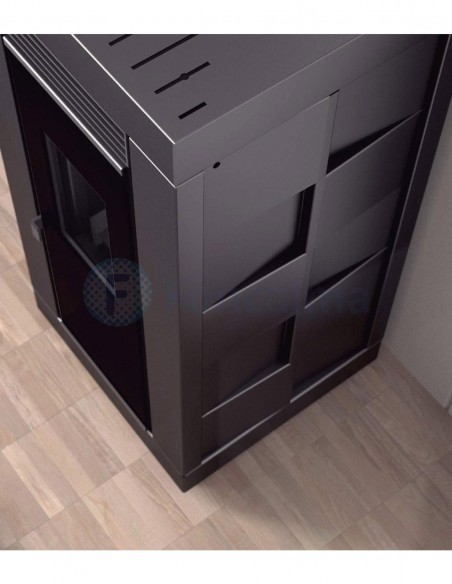 FM BP-102 K Negro Estufa Pellet Aire Cristal Serigrafiado 9,5 kW - FM Calefacción