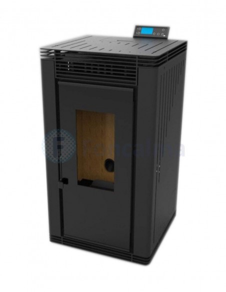 FM BP-200 K Negro Estufa Pellet Aire Cristal Serigrafiado 12 kW - FM Calefacción