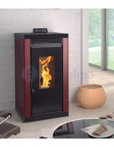 FM BP-200 K Negro Estufa Pellet Aire Cristal Serigrafiado 12 kW - FM Calefacción