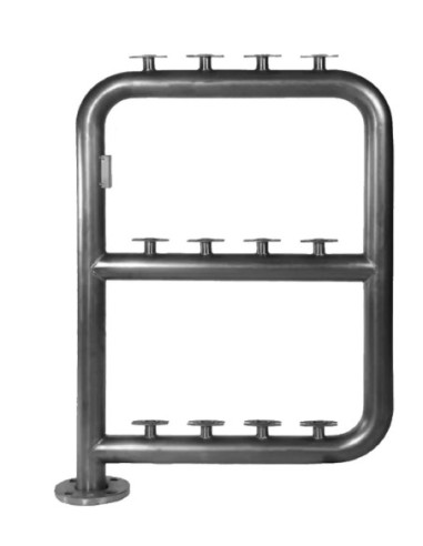 PPR y Accesorios - Batería Acero Inox 3 Filas 36 Contadores 3" Bandera