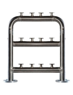 PPR y Accesorios - Batería Acero Inox 3 Filas 39 Contadores 3" Doble A