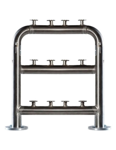 PPR y Accesorios - Batería Acero Inox 3 Filas 42 Contadores 3" Doble A