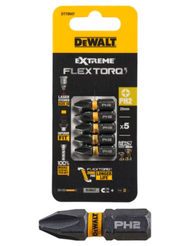 Herramientas varias - Puntas Phillips Ph2 25 mm (x5) - DEWALT - Puntas