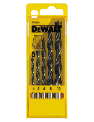 Herramientas varias - Juego 5 Brocas Estándar para Madera Ø 4,5,6,8,10