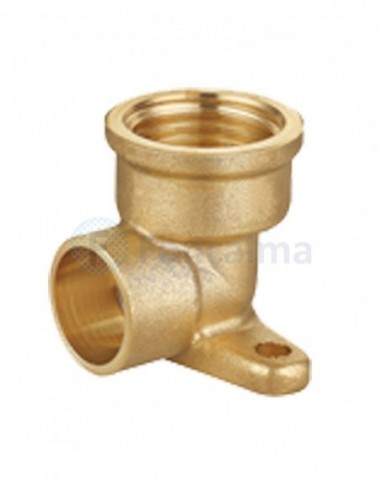 Codo Placa Soldar Roscar Latón - 28mm x 1" - Tradesa
