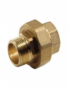 Enlace Soldar Roscar 3 Piezas Latón Macho - 15mm x 1/2" - Tradesa